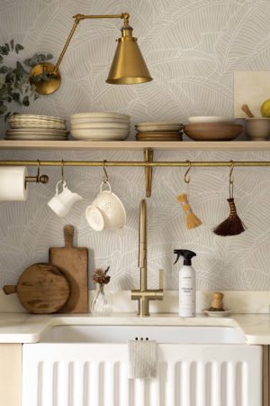 beige kitchen wallpaper Banana Jungle Chic Vegetable