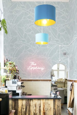 espace public bleu papier peint Jungle de Bananier Chic végétal