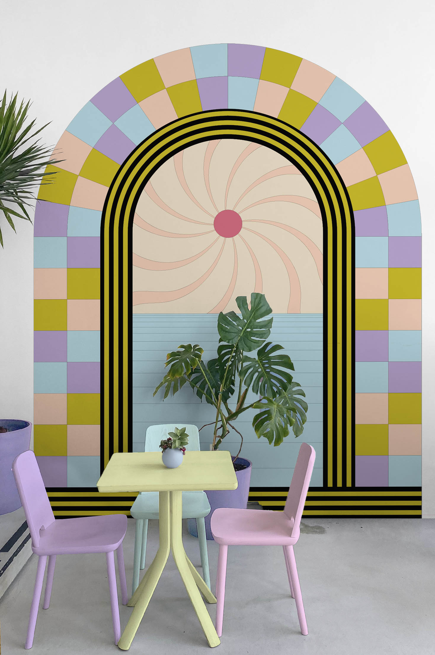 N459 Public Spaces Wallpaper Opening to the Horizon Panoramic Headboard Public space wallpaper opening to the panoramic horizon Headboard