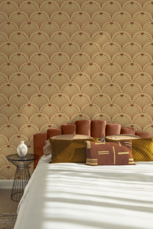 chambre vert papier peint flamboyance art déco panoramique vintage luxe