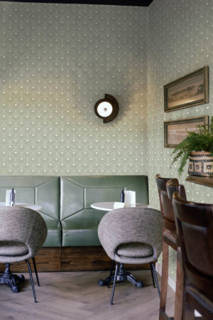 espace public vert papier peint flamboyance art déco panoramique vintage luxe