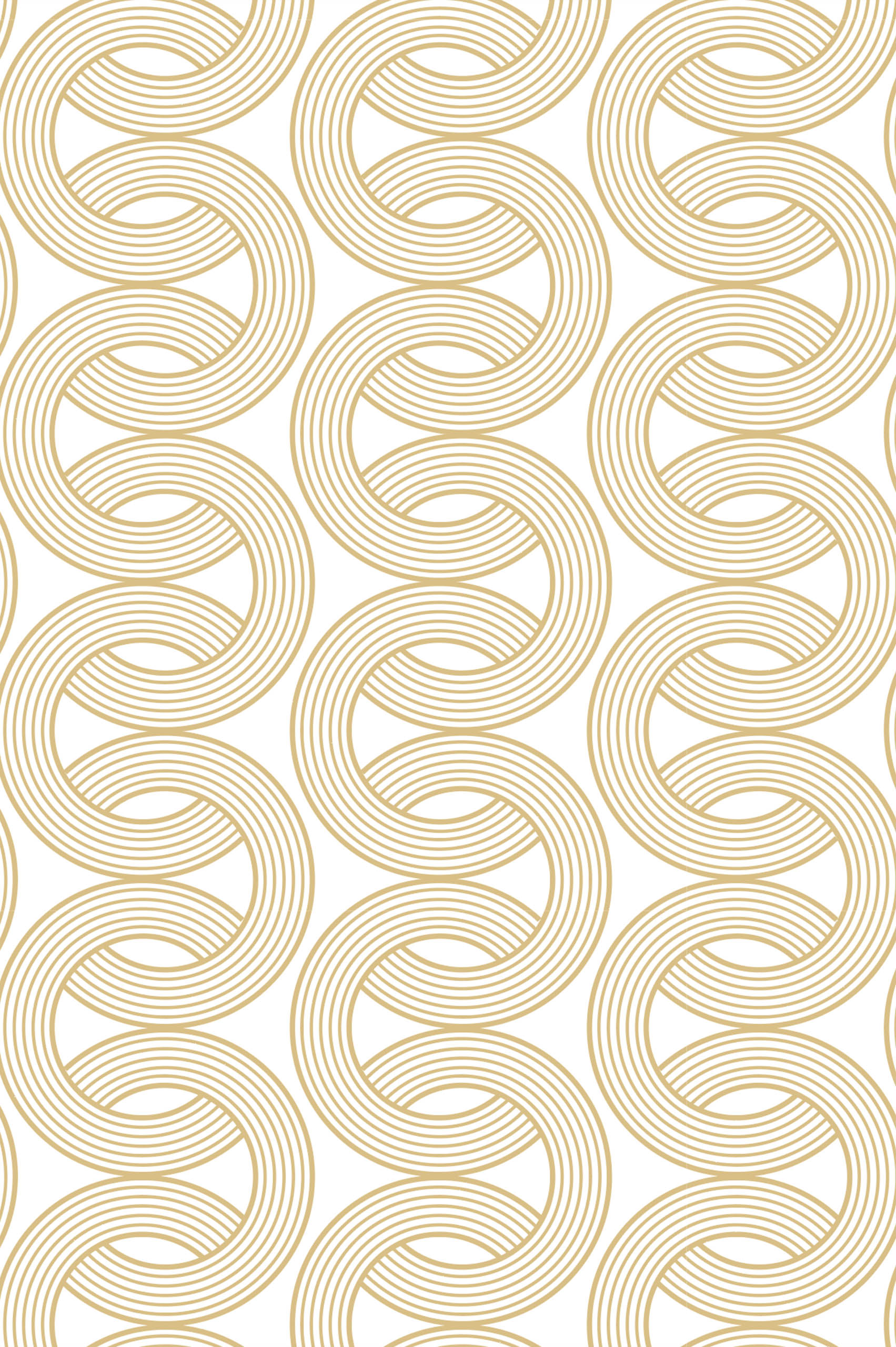 papel pintado geométrico vintage con motivos dorados entrelazados