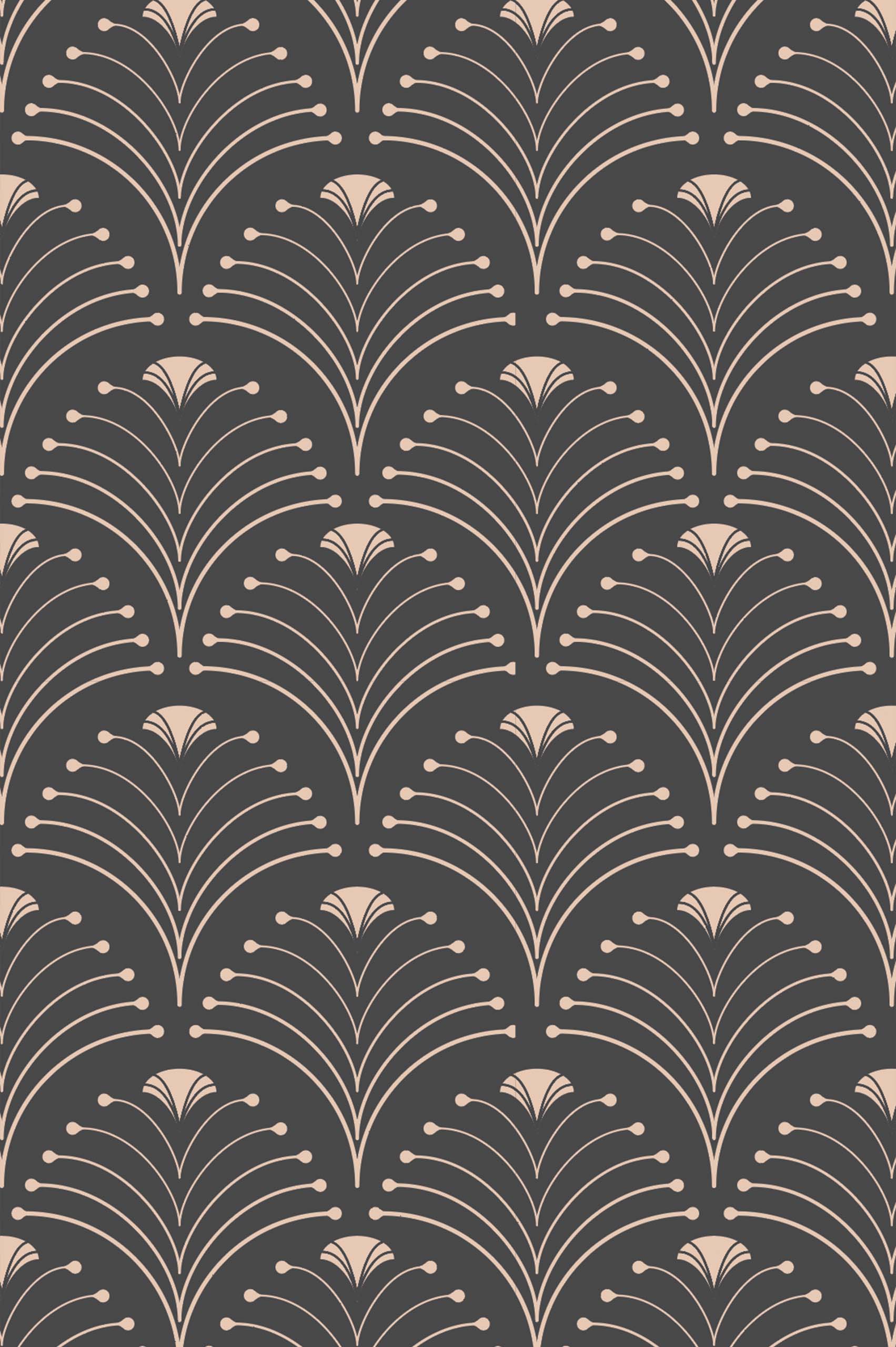 motif gris papier peint flamboyance art déco panoramique vintage luxe