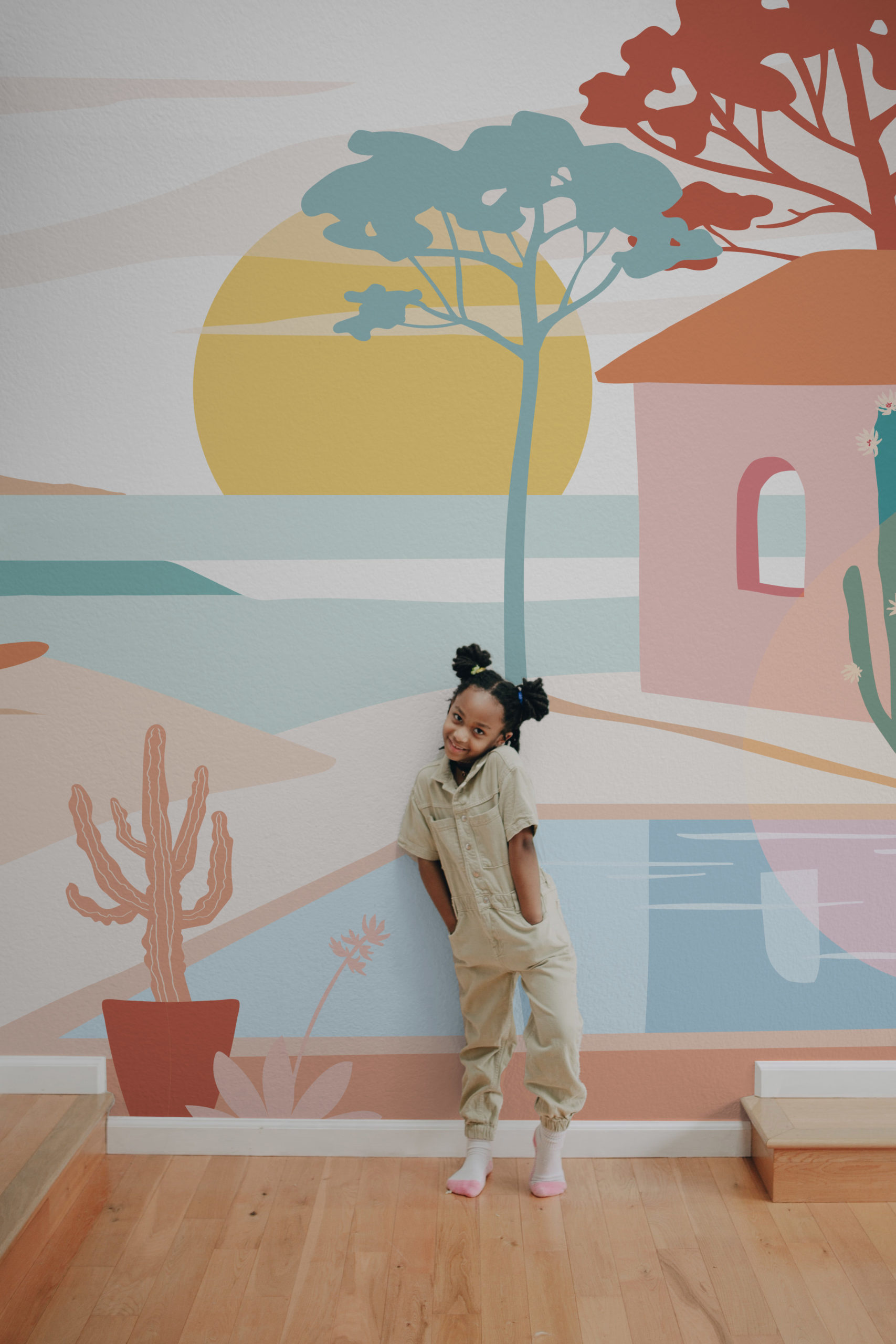 papel pintado dormitorio infantil aurore en bord de mer panoramic végétal