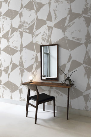 chambre beige papier peint peinture abstraite panoramique