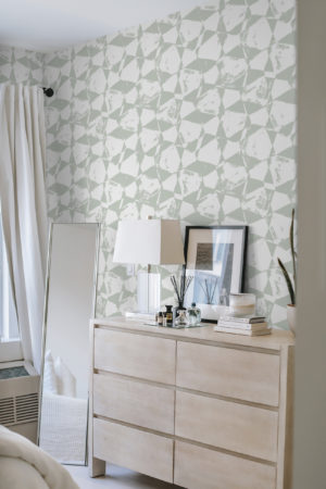 chambre vert papier peint peinture abstraite panoramique