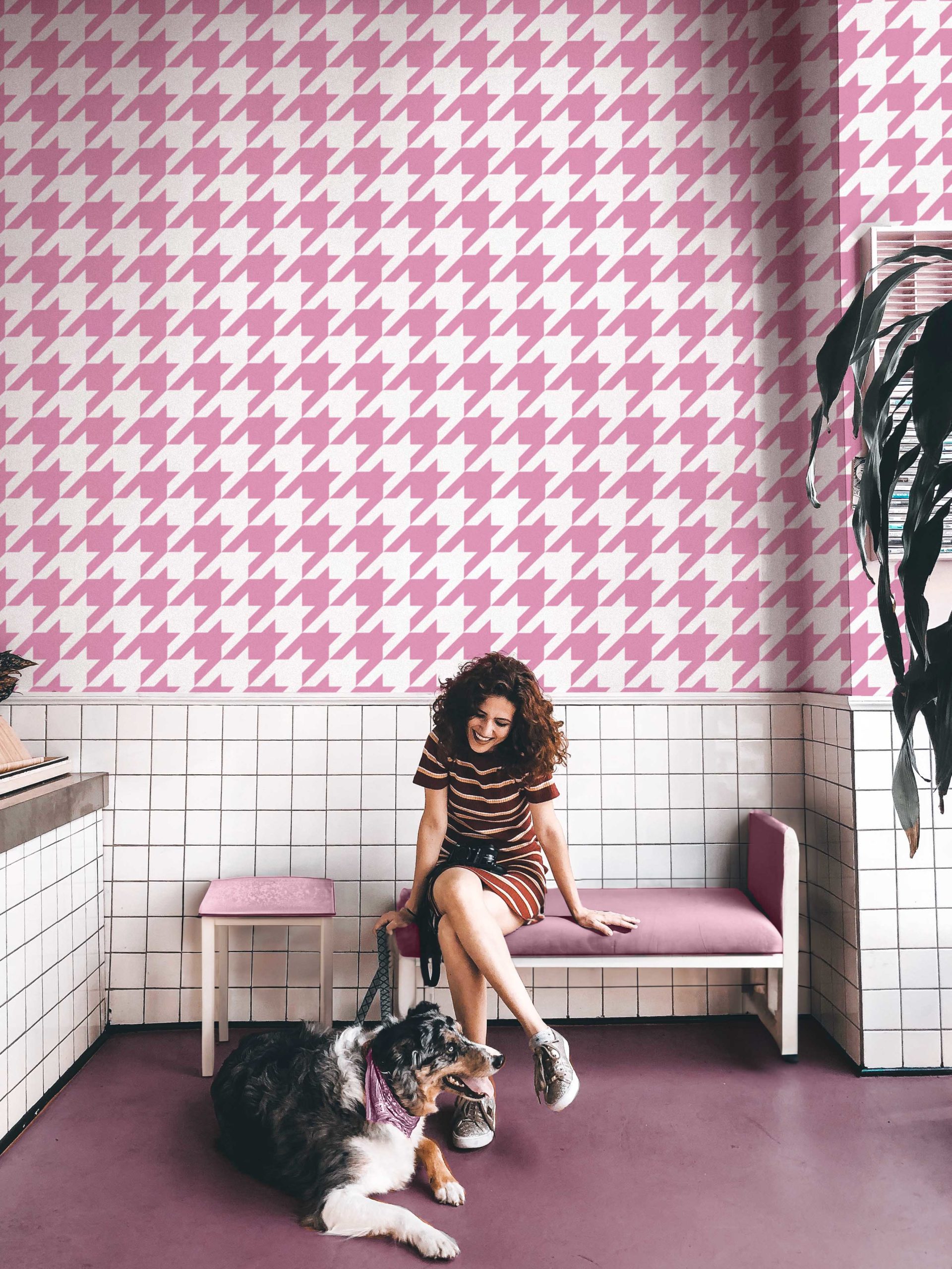 N469 Public Spaces Copy Pink public space Barbie trendy crow's feet wallpaper