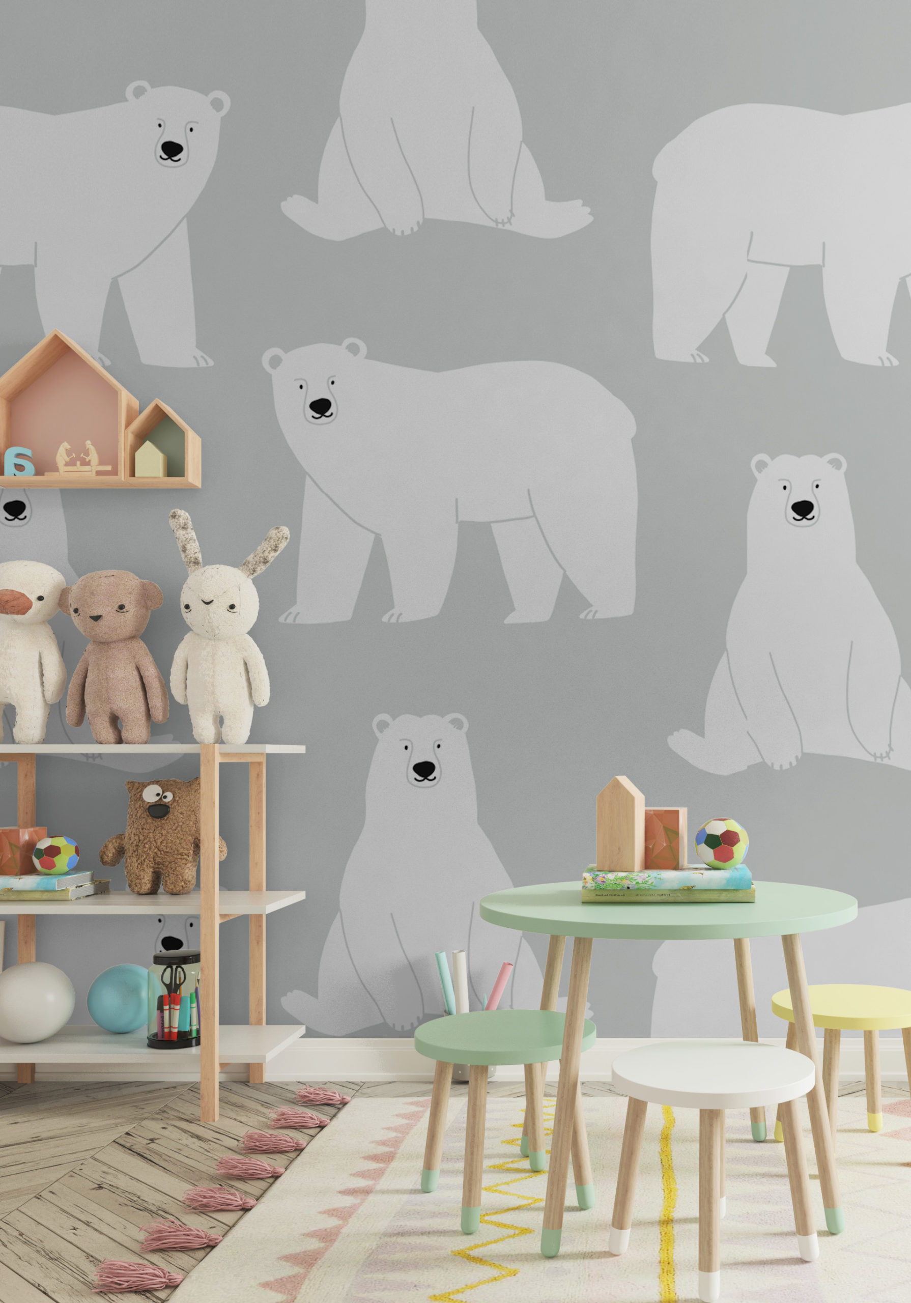 wallpaper n474 polar bear bedroom