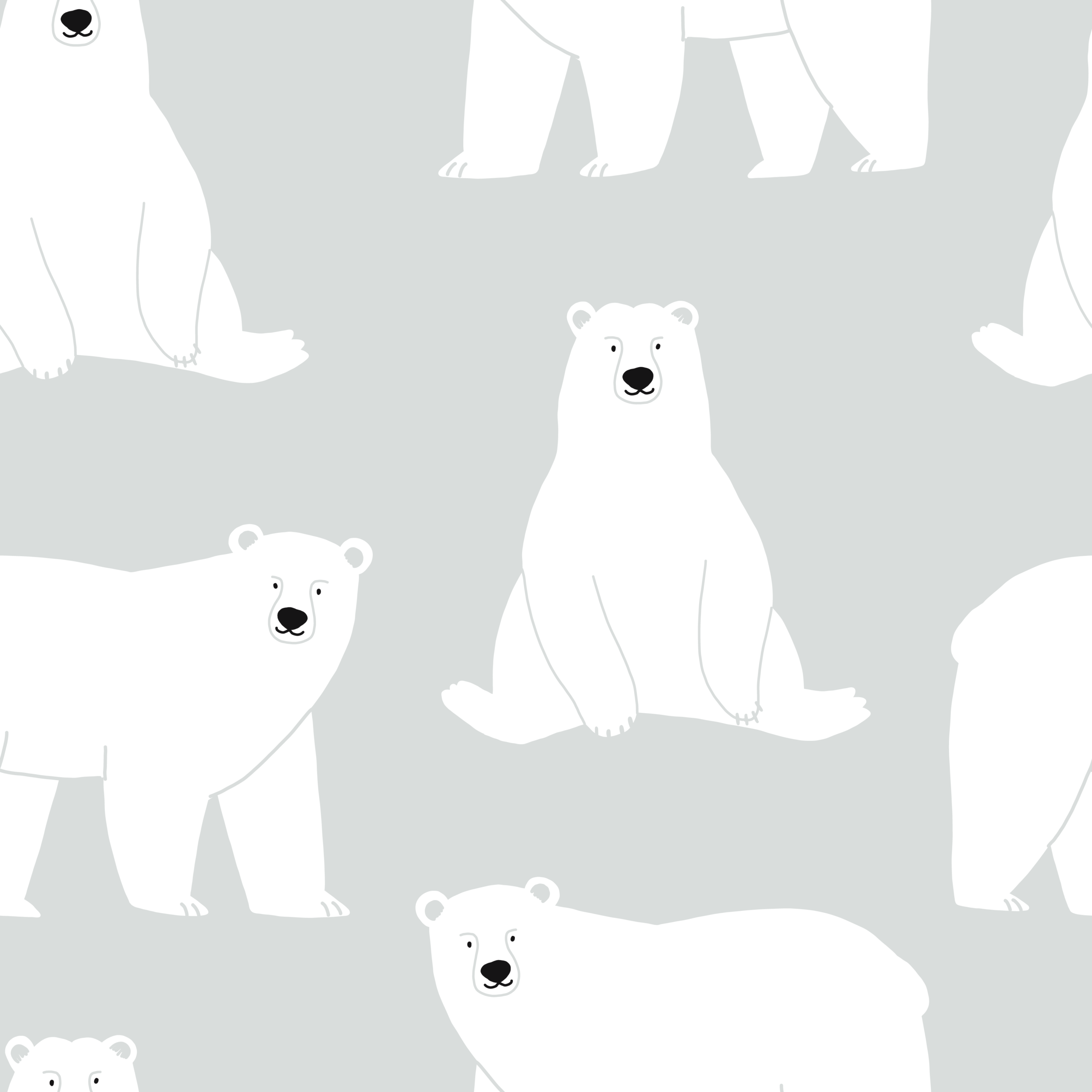 wallpaper n474 white bear pattern