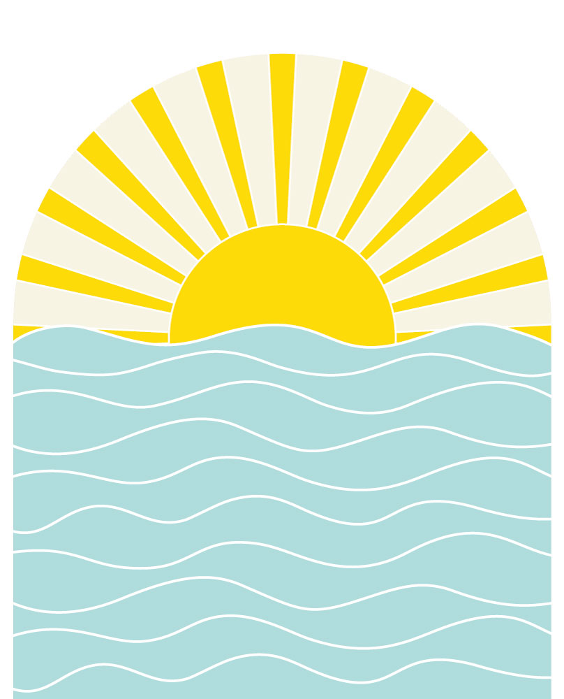 Sunset wallpaper pattern over the multicolor geometric ocean