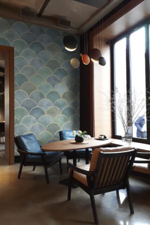 Public Spaces Green Wallpaper Scales Art Deco Geometric