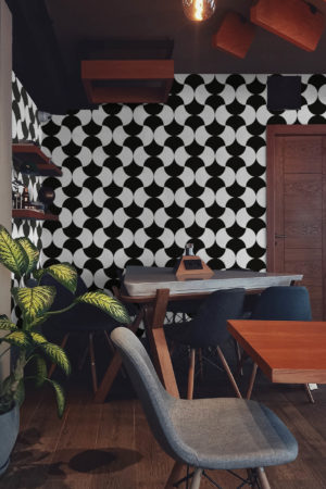 espace public papier peint art déco coquilles contemporain