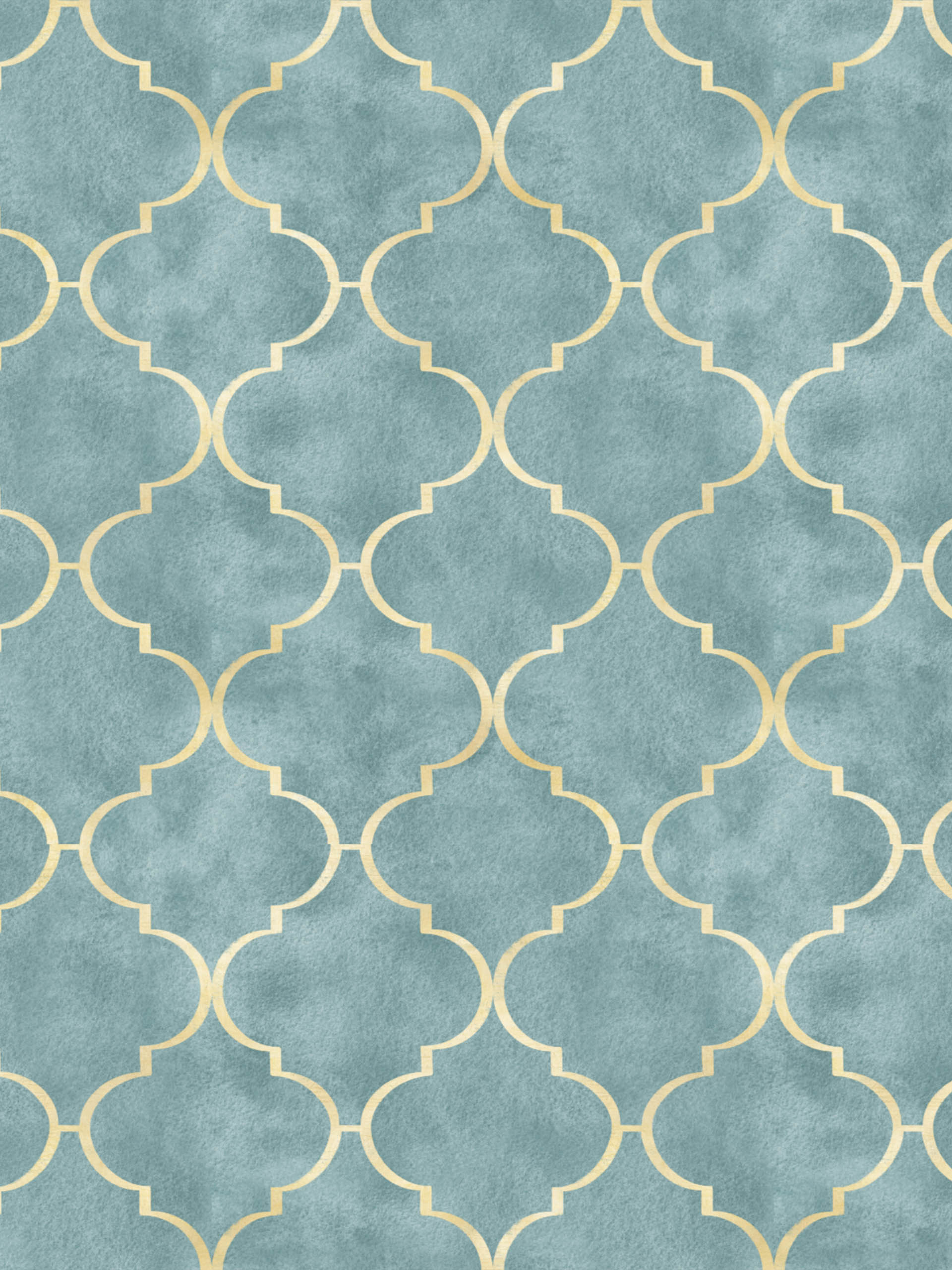 Turquoise Pattern Moroccan Trellis Wallpaper Panoramic Mosaic