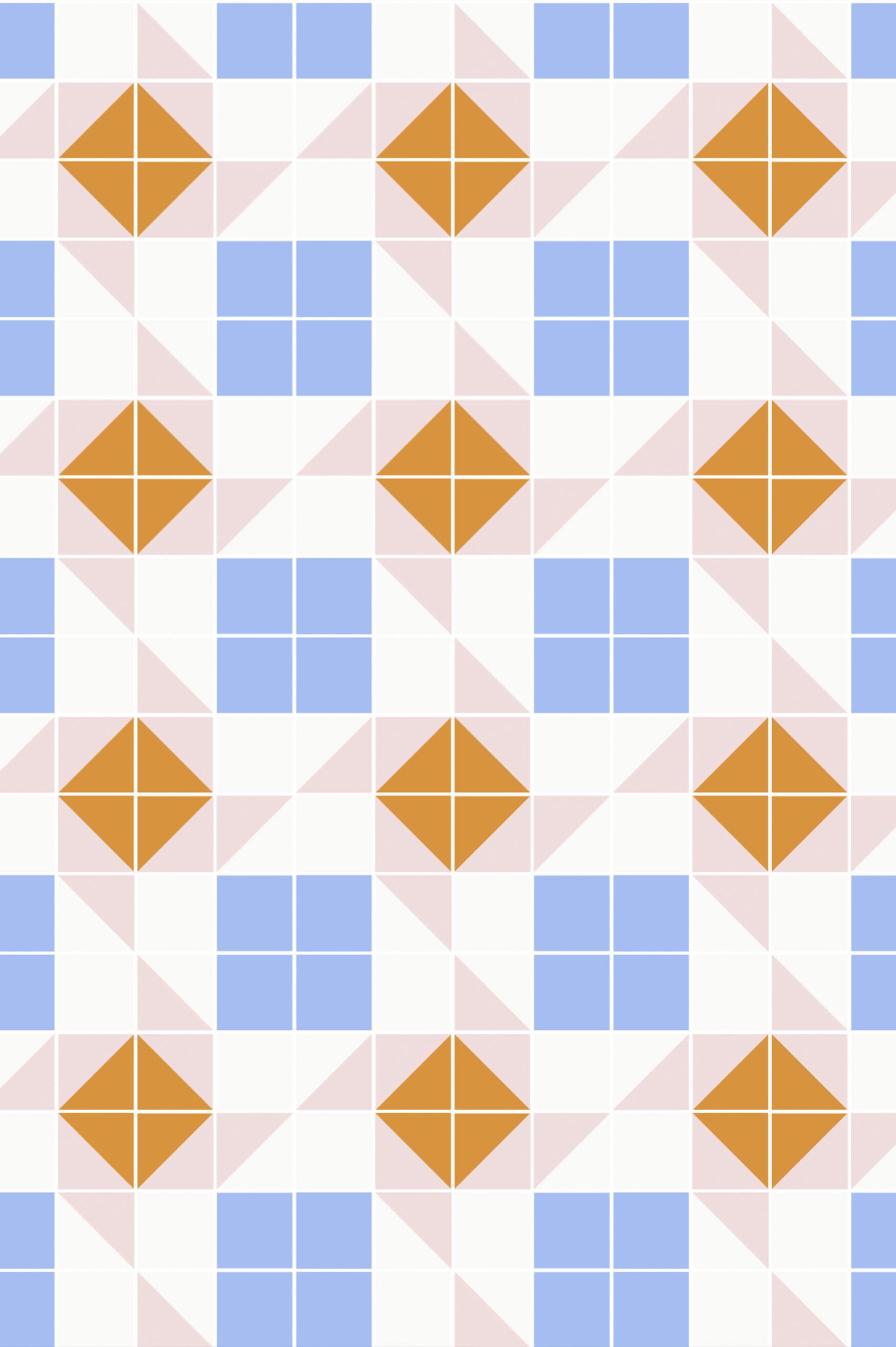 motif orange papier peint mosaïque géométrique panoramique