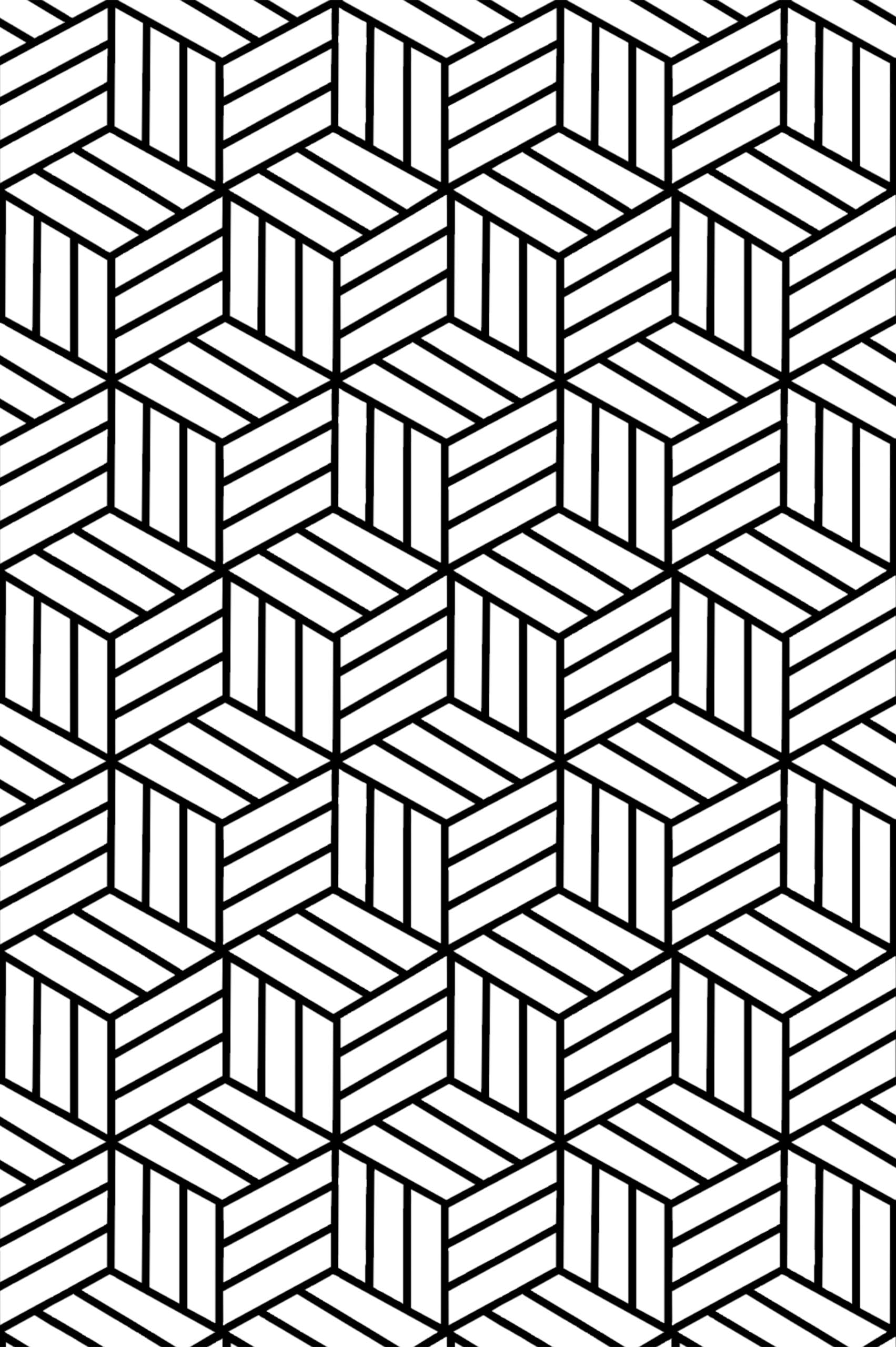 black pattern wallpaper geometric 3D cubes tumble optical illusion