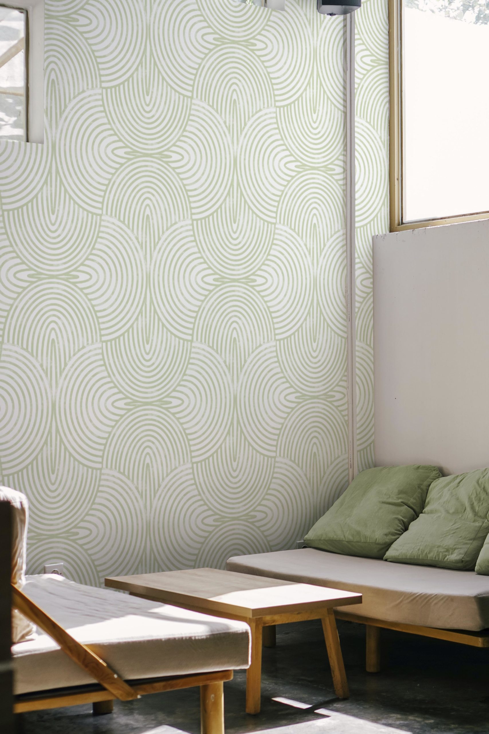 public space green wallpaper resonance art deco panoramic elegant