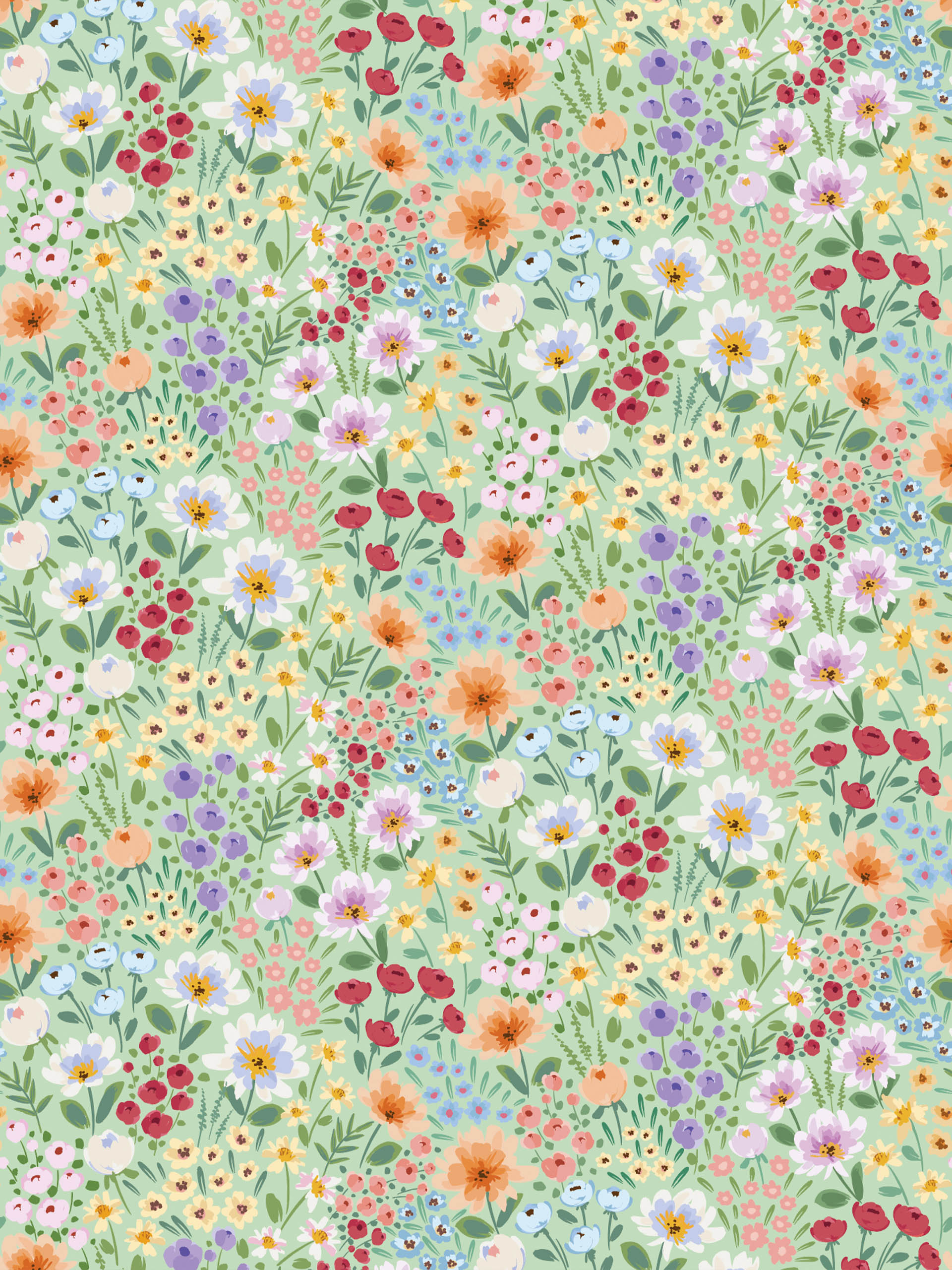 motif vert papier peint daisy floral panoramique