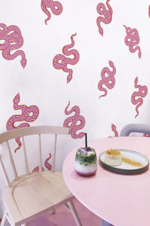 espace public wallpaper snake pink pop animal