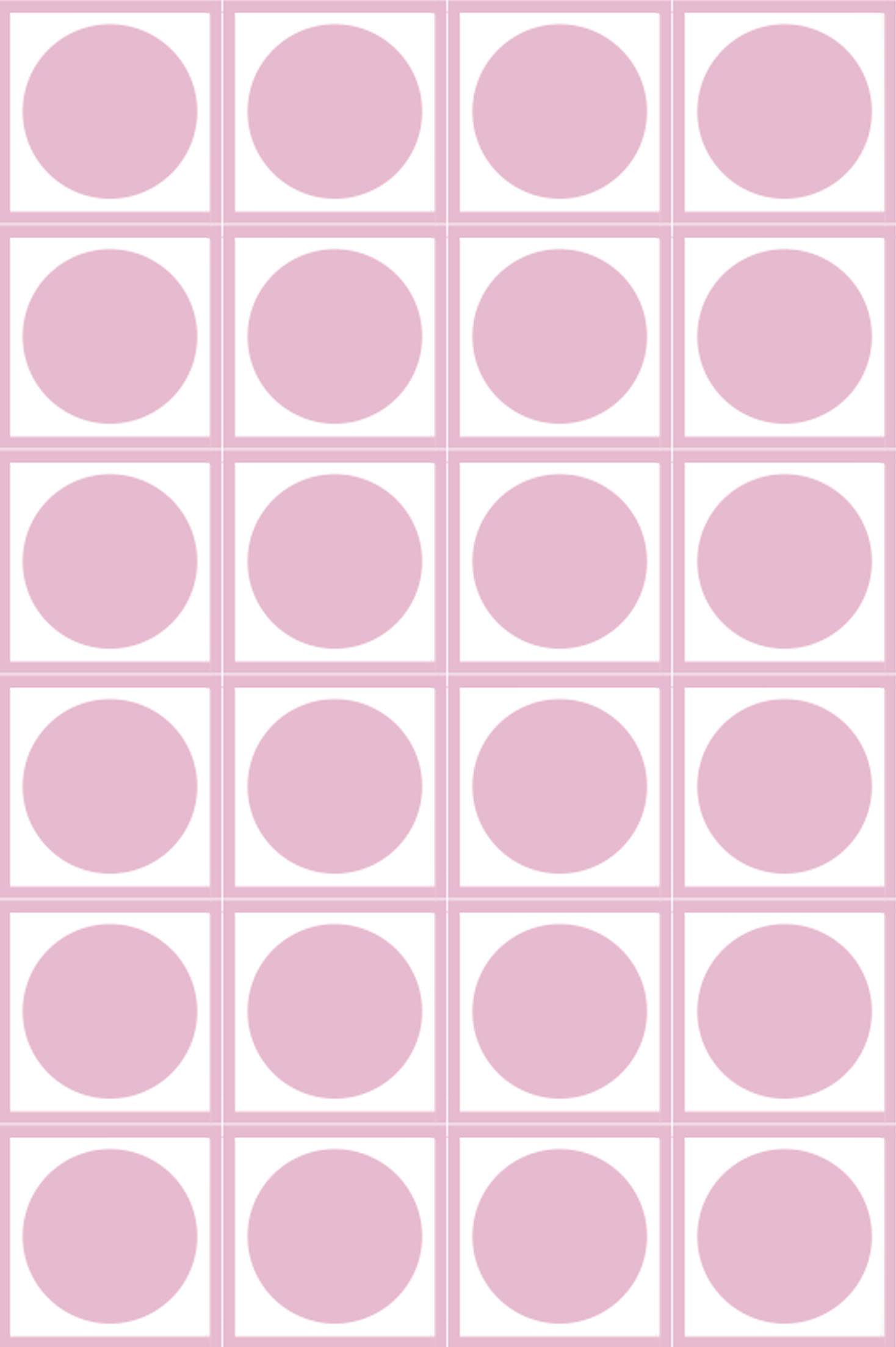 Papel pintado motivo rosa mosaico círculos pastel cuadrícula geométrica