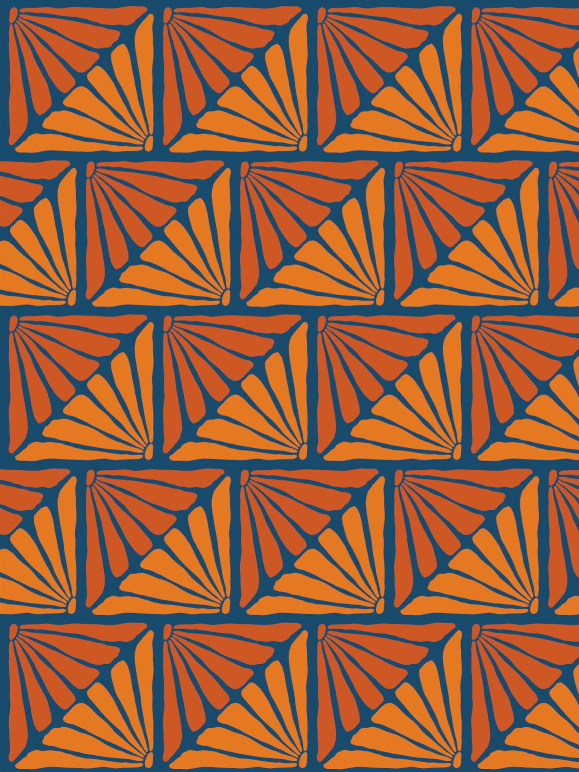 Orange Pattern Contemporary Floral Sparkle Wallpaper Pop