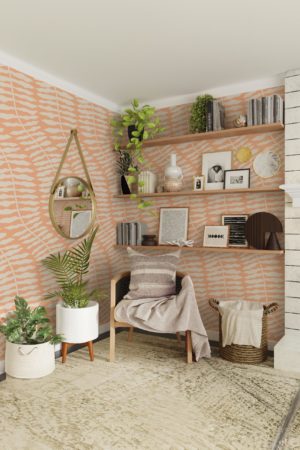 salon pΓͺche papier peint fougΓ¨re tropicale panoramique vΓ©gΓ©tal