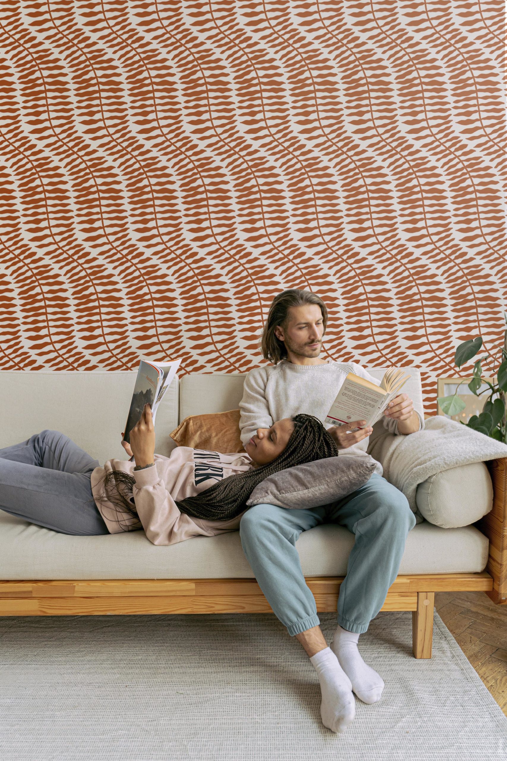 n526 terracotta salon salon terracotta papier peint fougère tropicale panoramique végétal