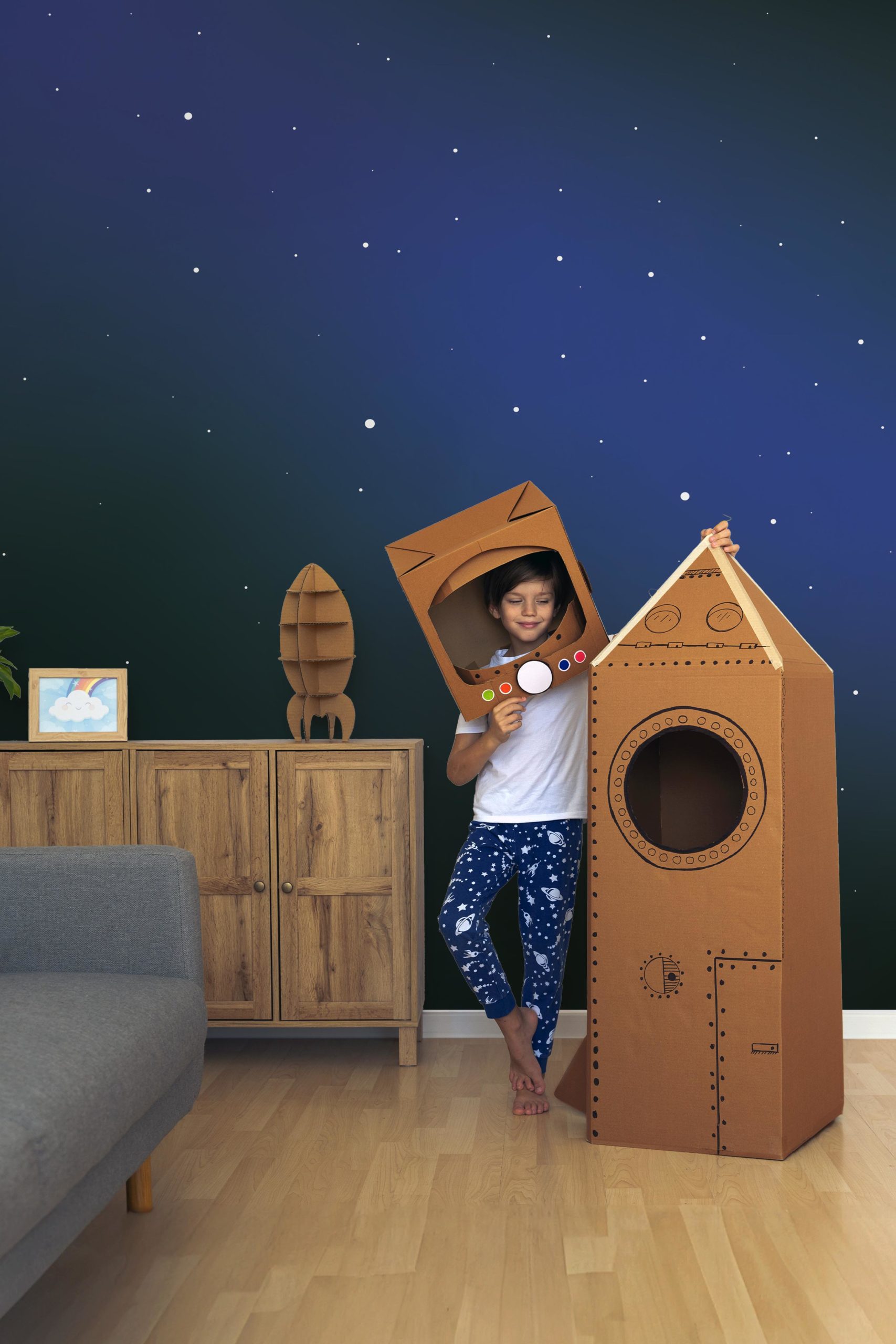 Living Room Wallpaper Starry Night Panoramic Galaxy