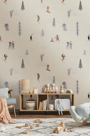 Kids Room Snowy Getaway Kids Ski Wallpaper