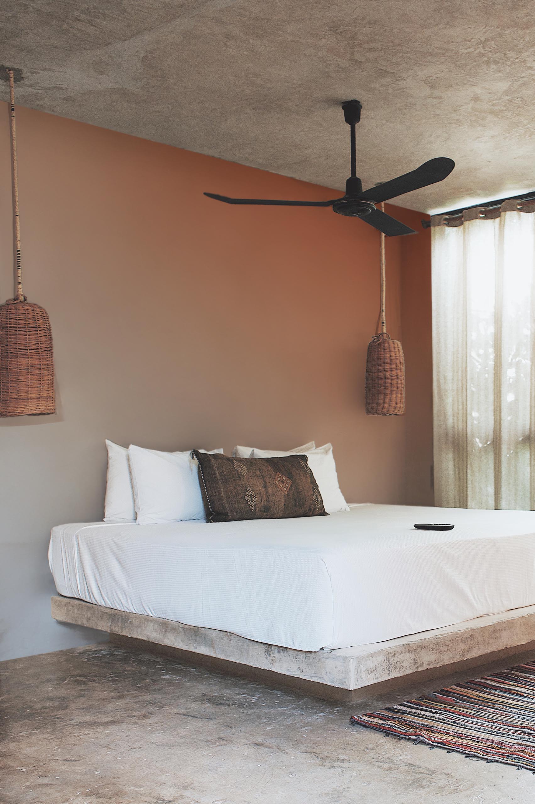 chambre terracotta papier peint dégradé coloré panoramique pop