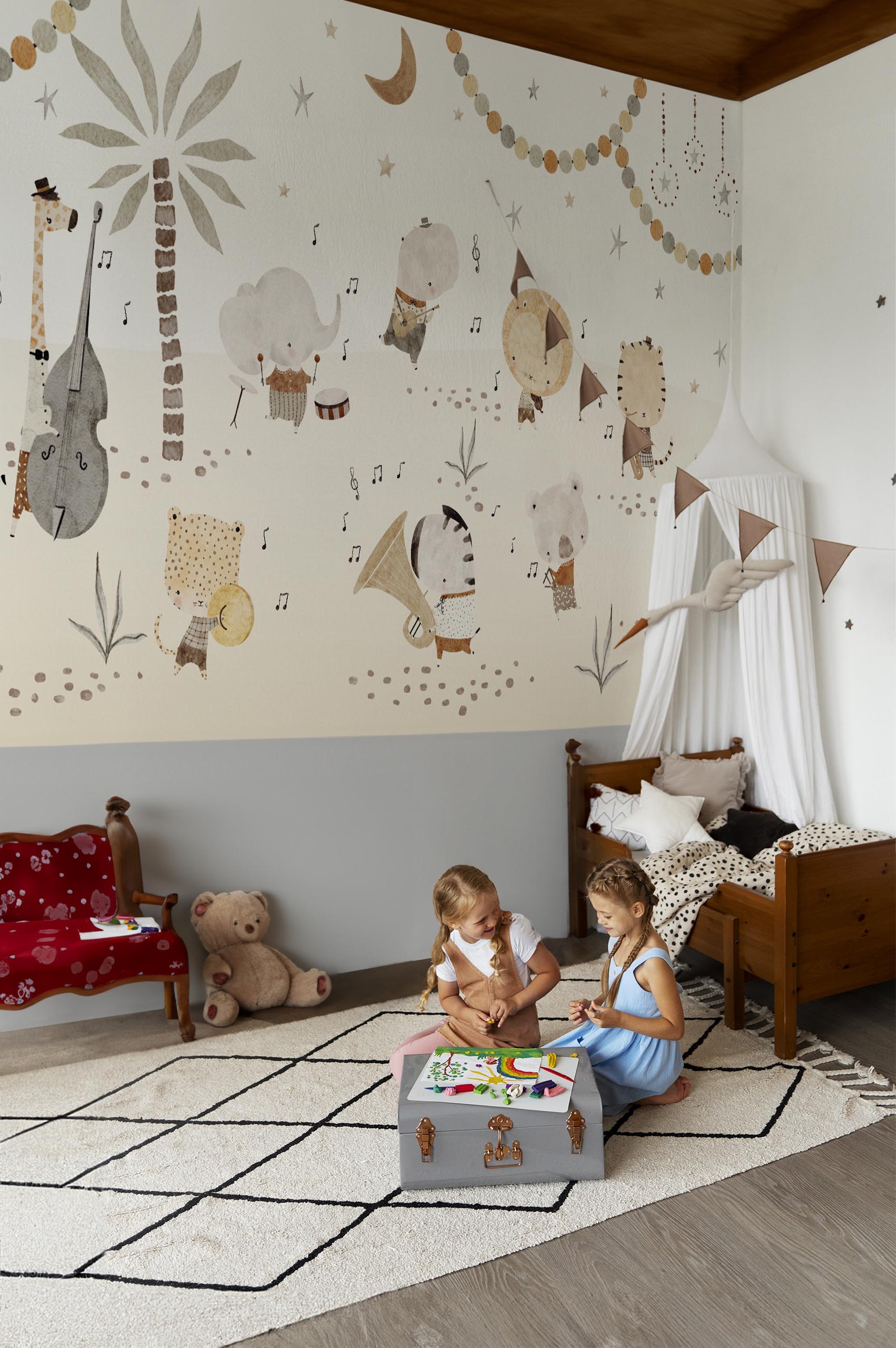 Kids Room Wallpaper Kids Animal Orchestra Panoramic Animals