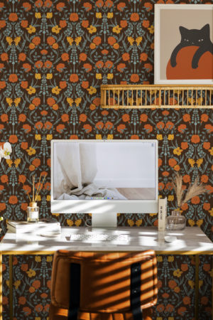 Orange Desk Floral Renaissance Wallpaper Revisited