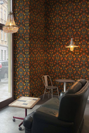 Orange Public Space Floral Renaissance Wallpaper Revisited