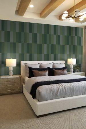 Papier peint rectangle vert chambre