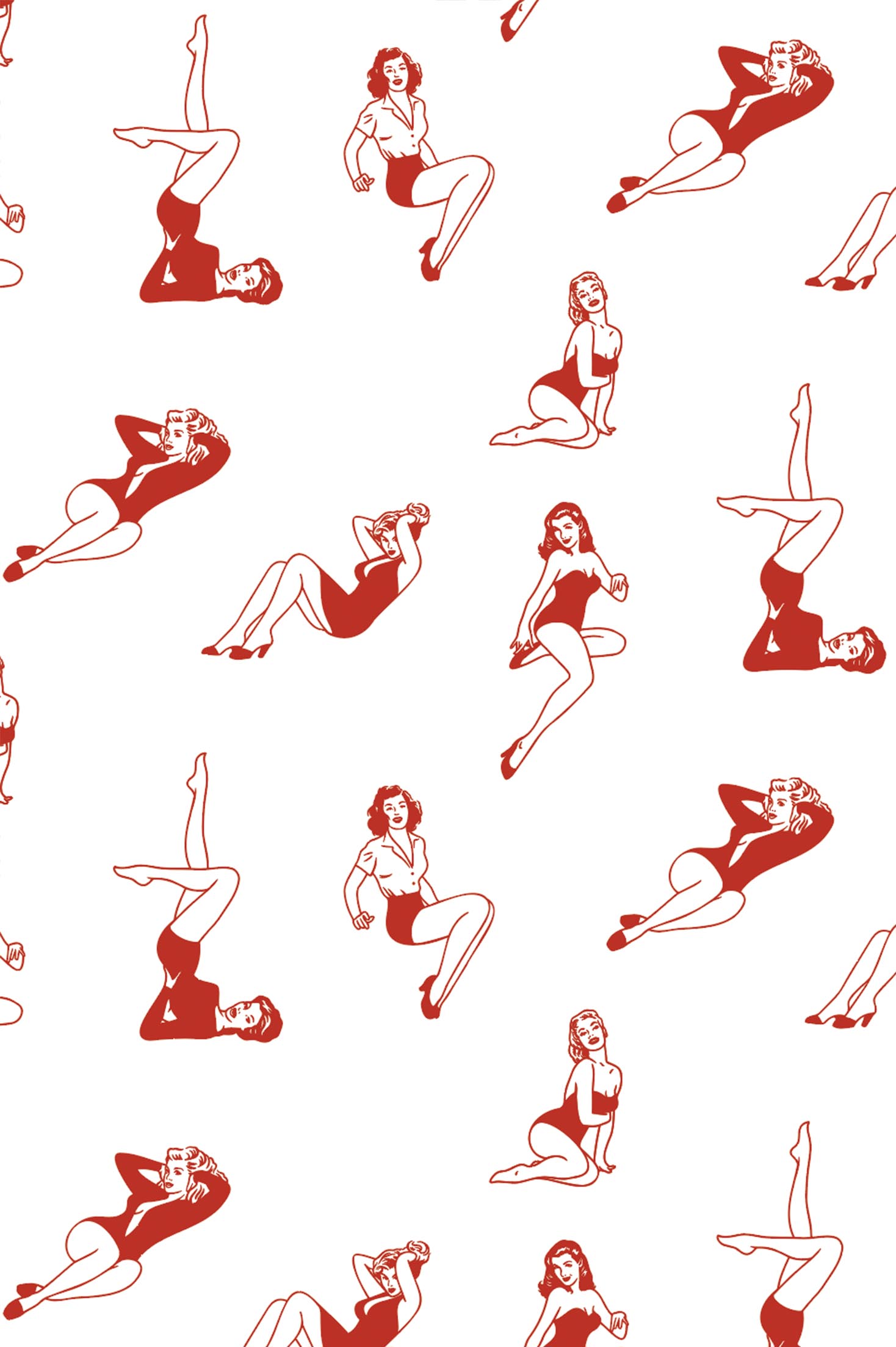 Papier peint femmes rouge