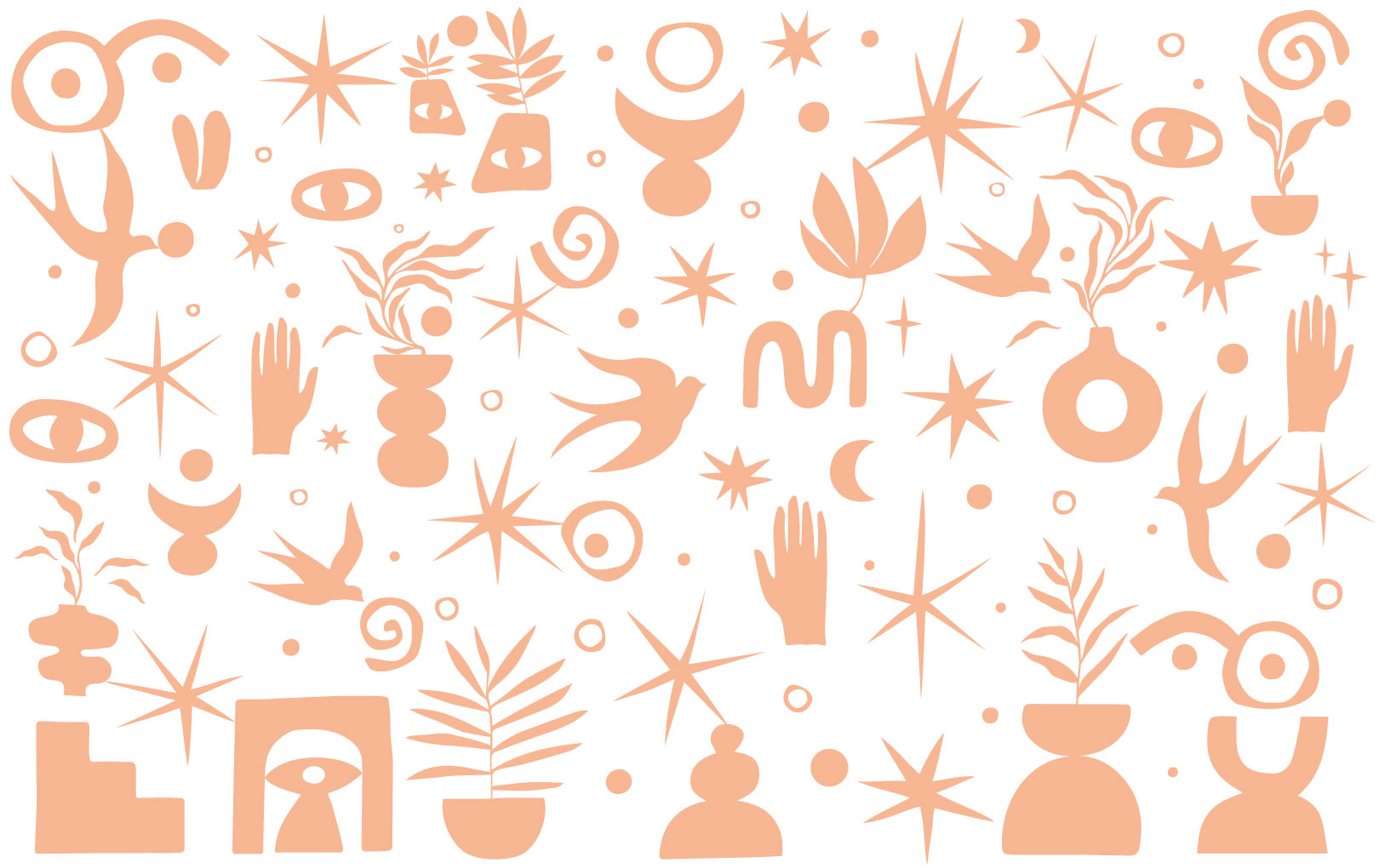 Peach fuzz shapes wallpaper