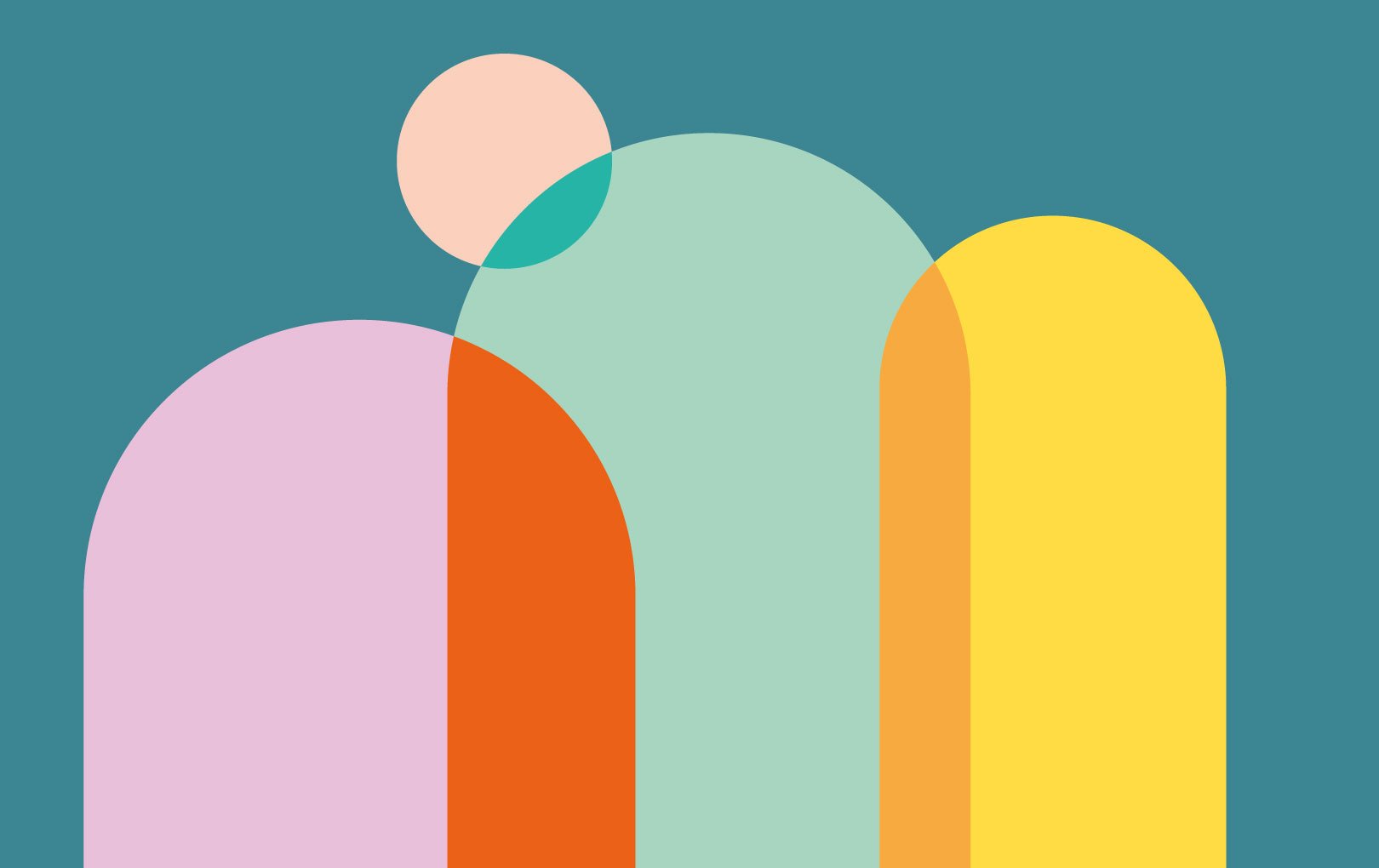 Papier peint formes colorees