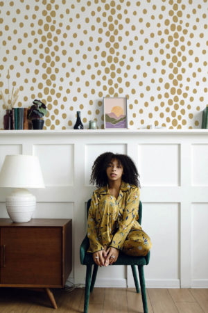 Beige dots living room wallpaper