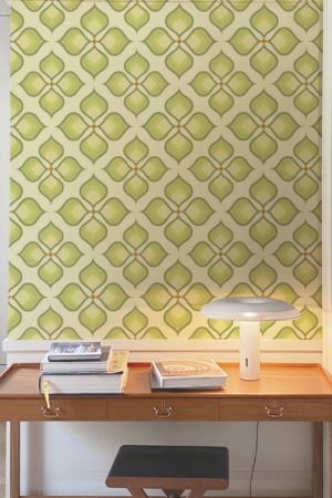 Papier peint vintage vert bureau