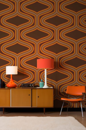 Papier peint hypnose marron salon