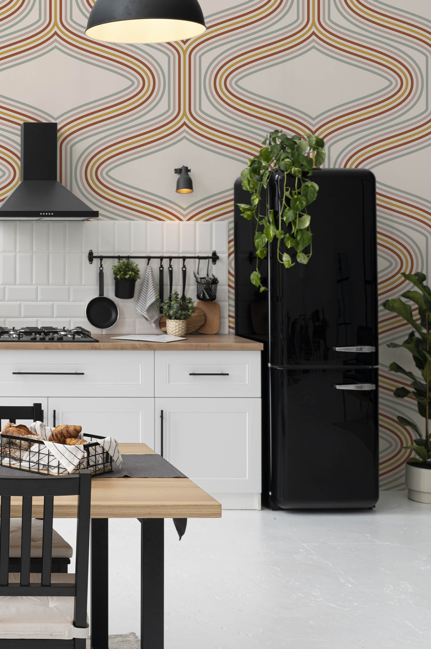 Papier peint hypnose multicolore cuisine