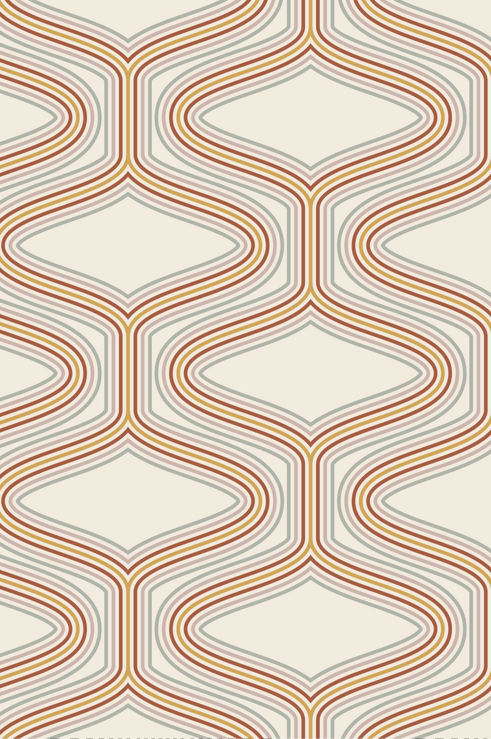 Papier peint hypnose multicolore motif