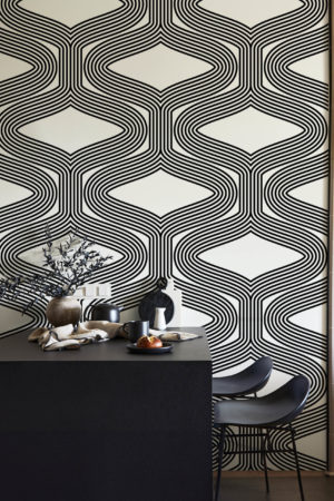 Papier peint hypnose noir cuisine