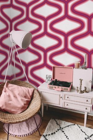 Papier peint hypnose violet chambre