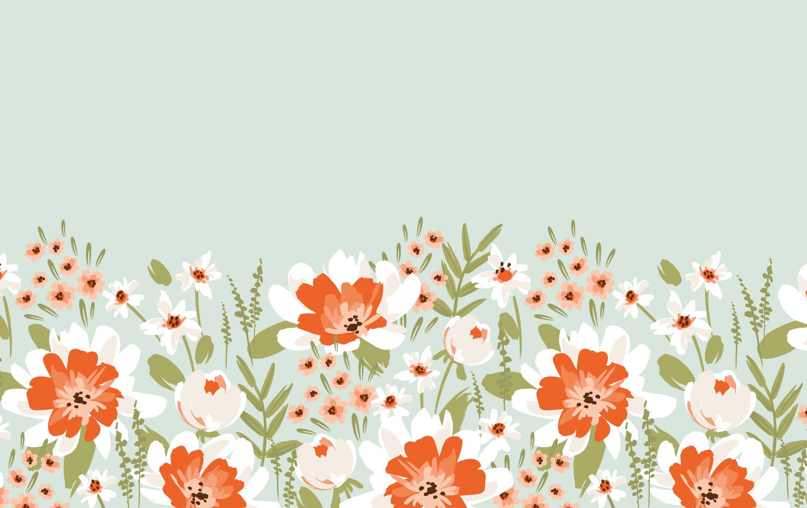 Papel pintado Jardín de flores azules