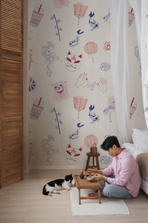 Japanese wallpaper symbols room