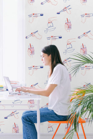 Papel pintado de oficina con sabor japonés