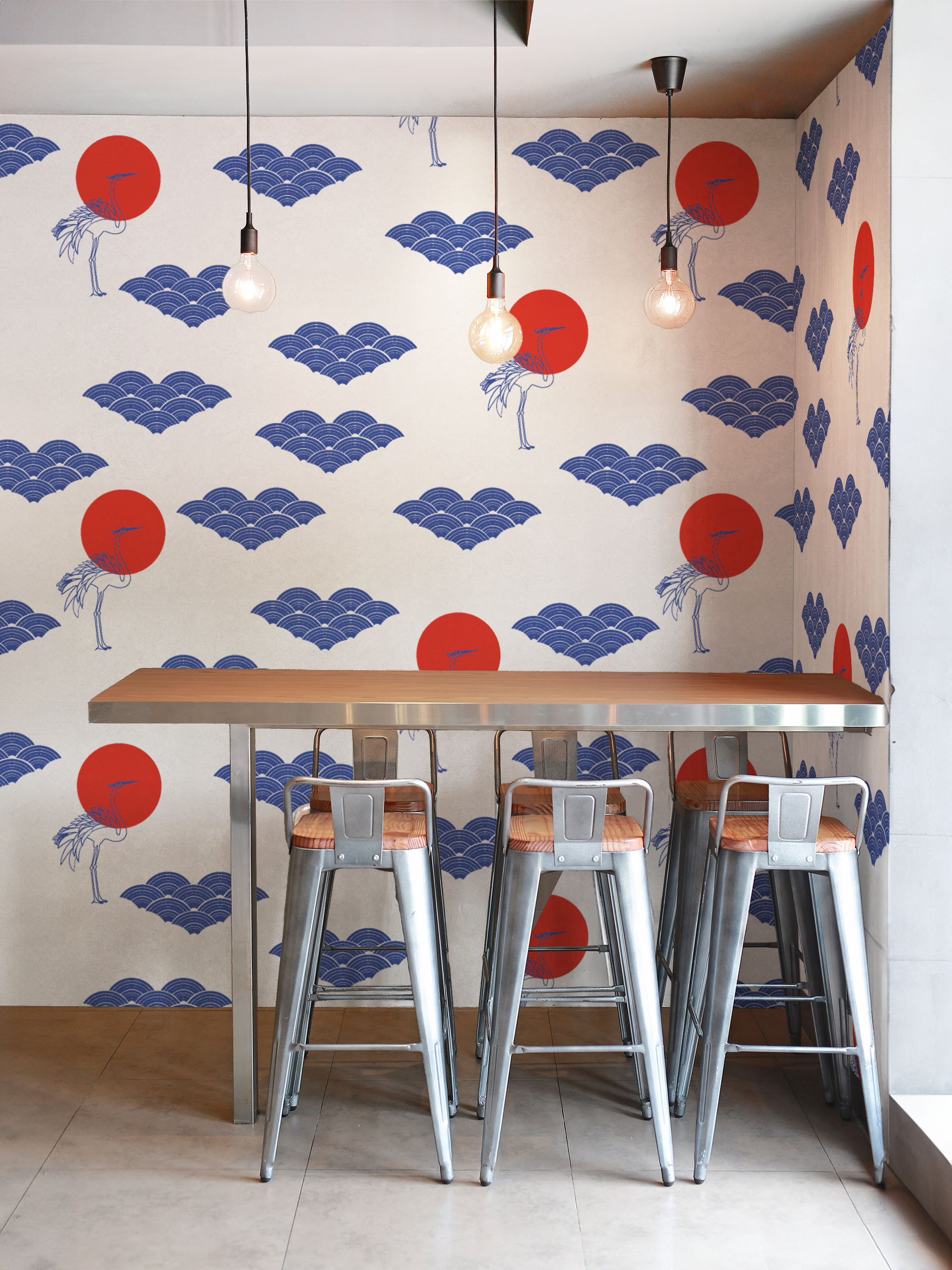Japanese cloud wallpaper for public spaces