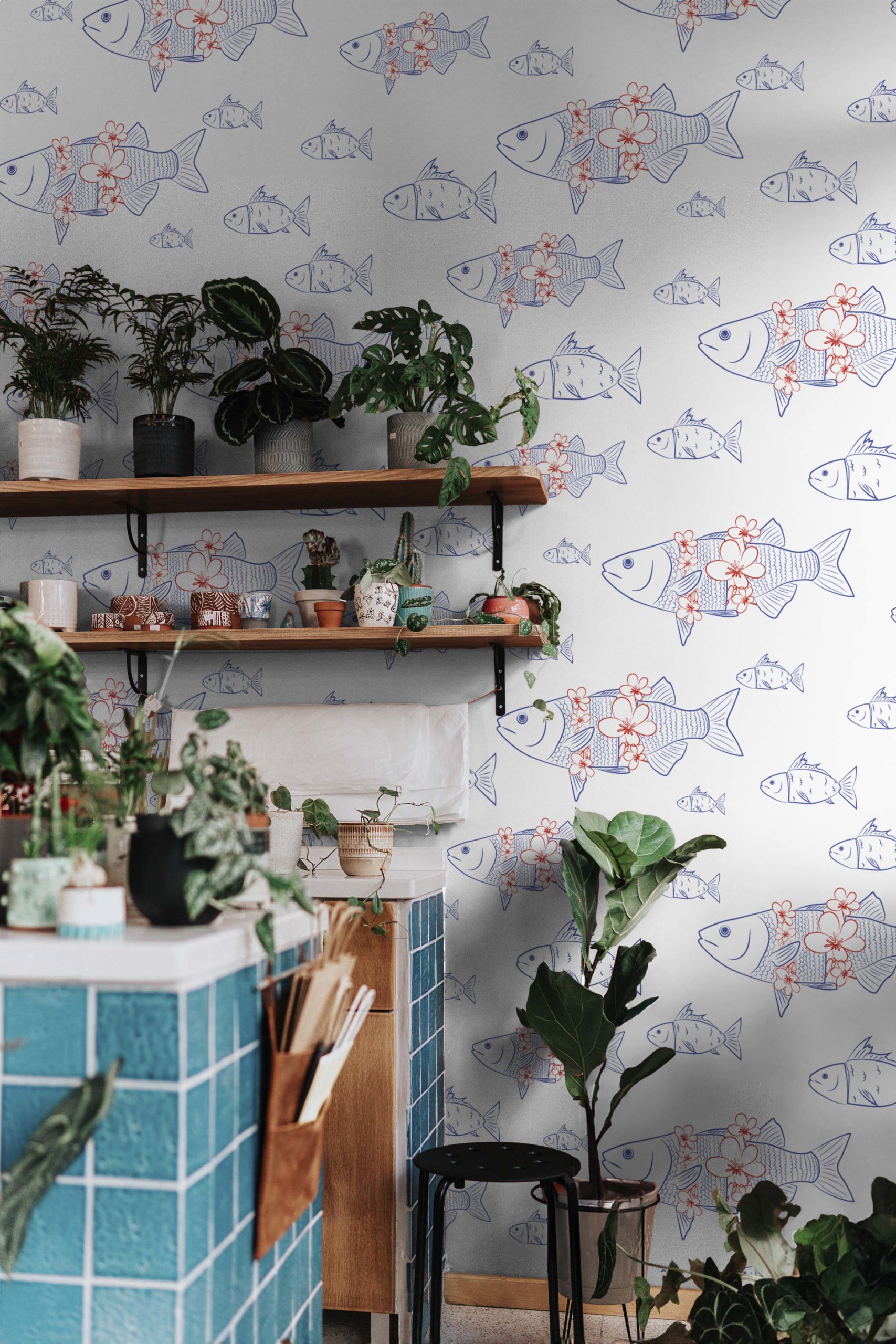 Wallpaper carp public spaces