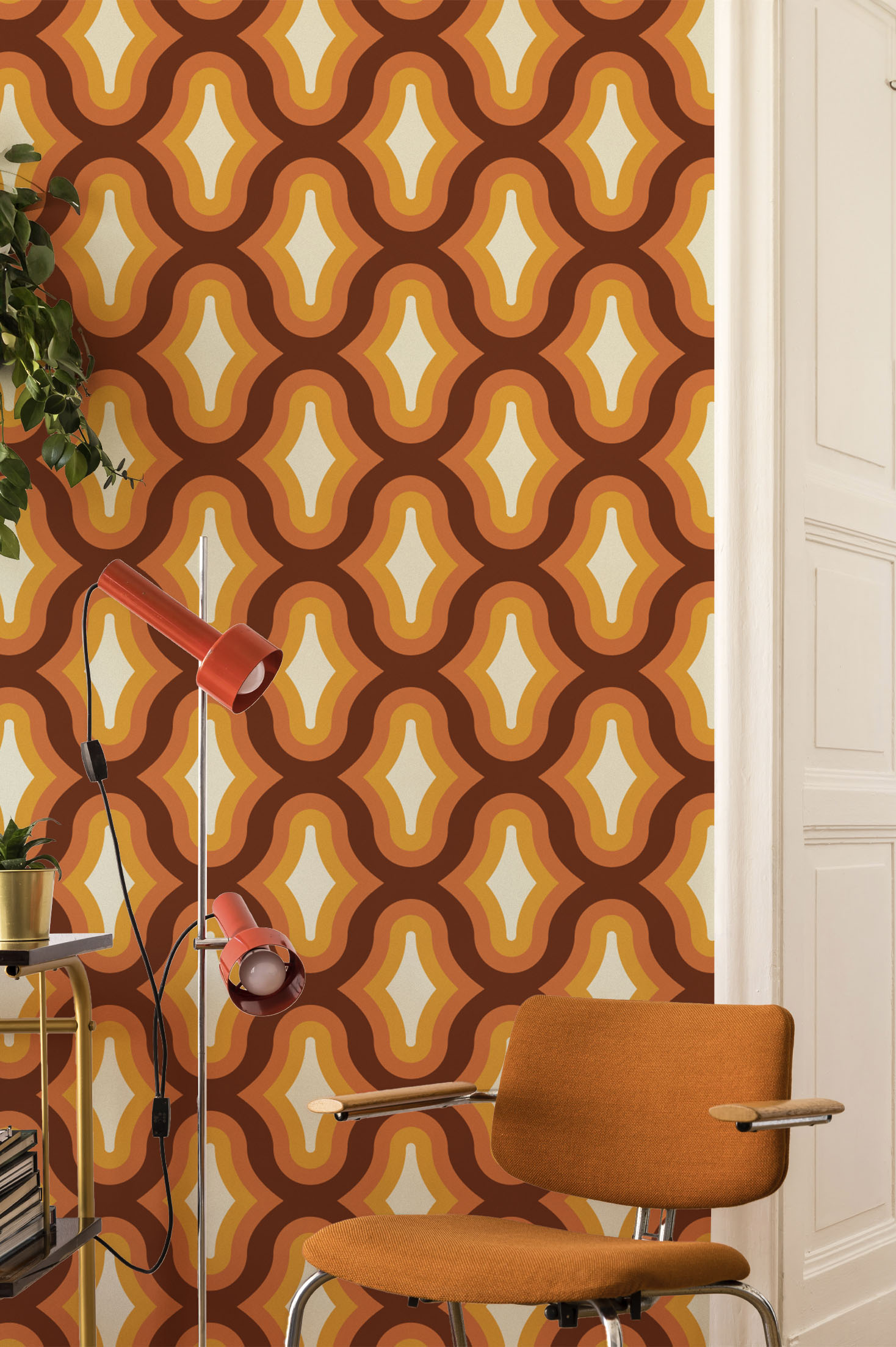 n578 orange office vintage orange office vibration wallpaper