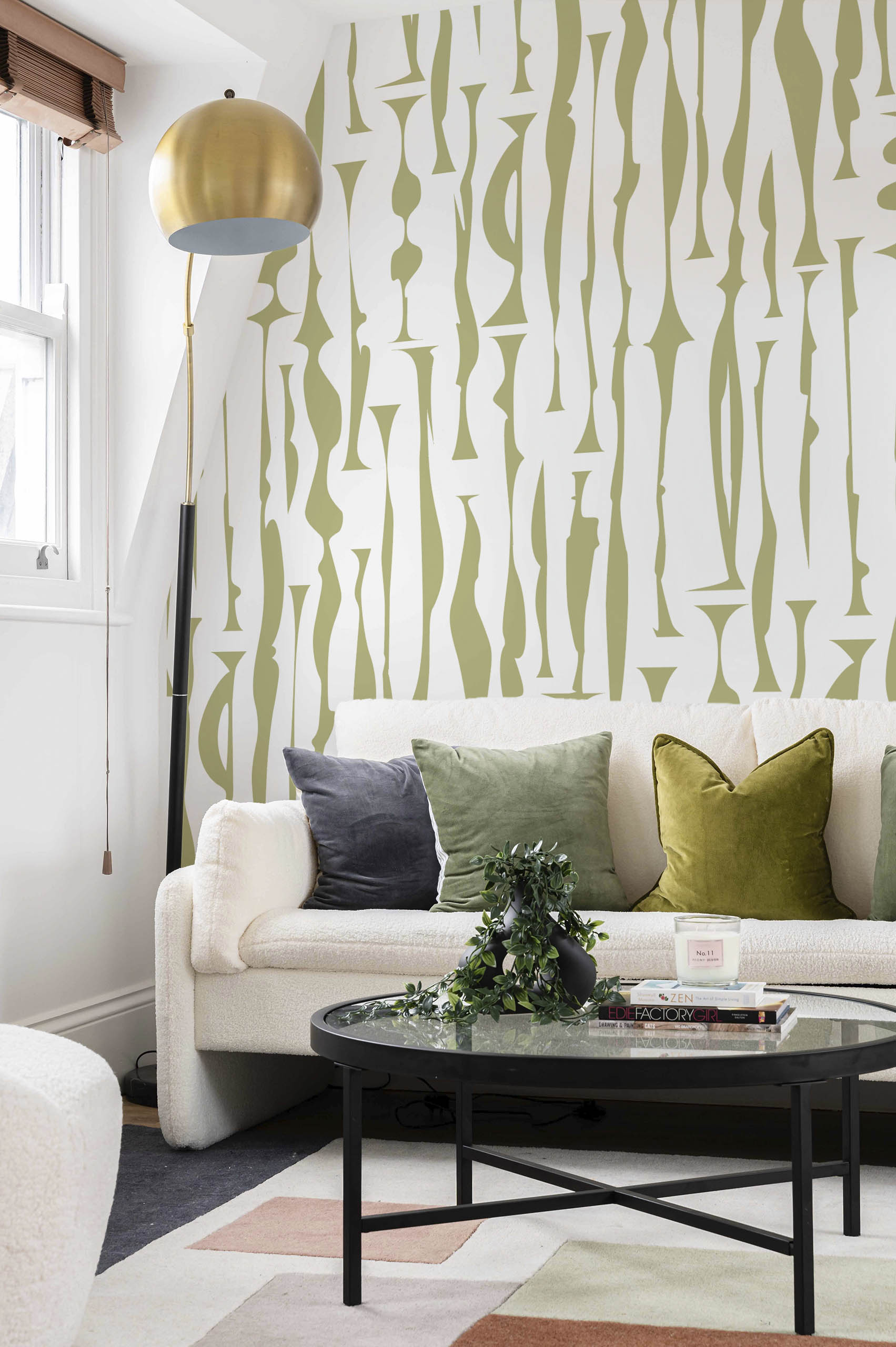 alumno1 living room green Contemporary totem wallpaper living room green